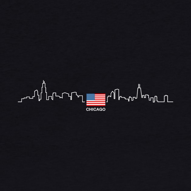 Chicago Skyline American Pride by Stuffosaurus